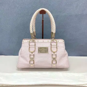 VERSUS 핑크 토트백 합성 피혁 뜨개질 핸들