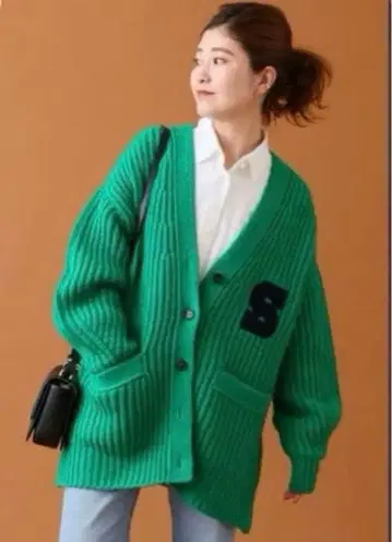 Spick & Span 미들 기장 편직 니트 가디건