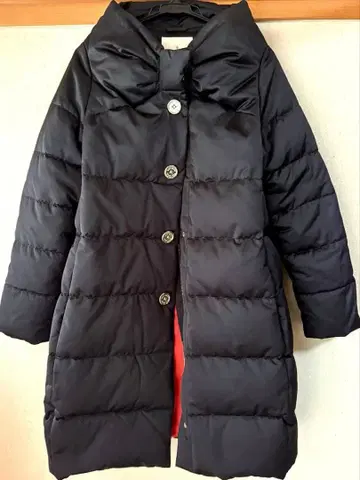 케이트 스페이드 리본 칼라 다운 코트 A라인