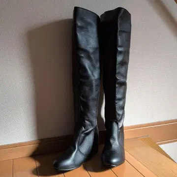 에스페란자 블랙 롱 부츠 5cm 인힐 후면 지퍼