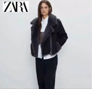 ZARA 블랙 무스탕 코트