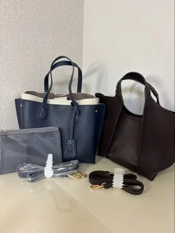 2way 토트백 세트 네이비 브라운