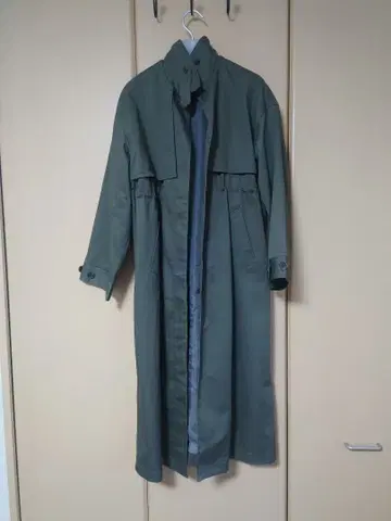 BEAMS HEART 올리브 롱 트렌치코트 S