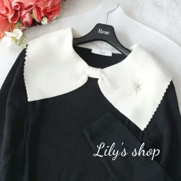 르네 리본 옷깃 니트