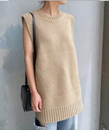 스픽 앤 스팬 로우 게이지 2way 니트 베스트 베이지