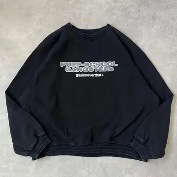 디스이즈네버댓 네바자 맨투맨 구제 의류 로고 L 블랙 화이트 17950