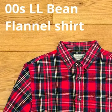 00s LL 플란넬 셔츠 코튼 100% M 버튼 다운 레드