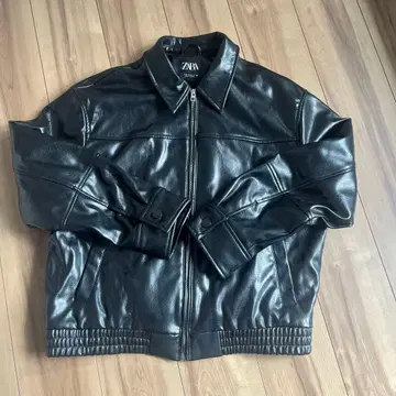 자라 인조 가죽 봄버 자켓 M