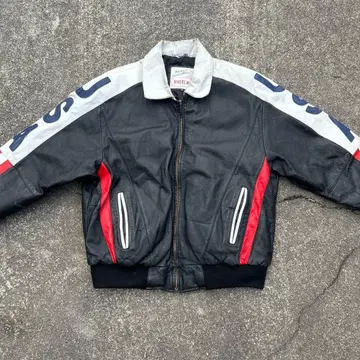 90s A2 가죽 자켓 짧은 기장 충전솜 봄버 자켓