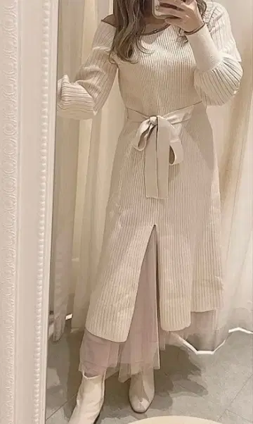 니트 원피스 샤샤 스커트