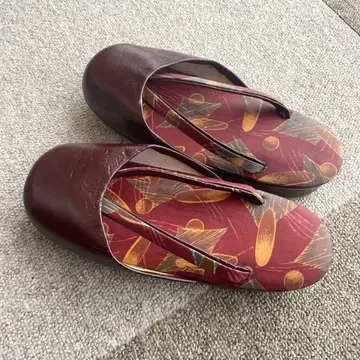 방한 일본 의류 조리 와인 레드 조리 기하학 패턴