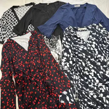 롱 기장 카슈쿨 랩 원피스 5세트 묶음 판매