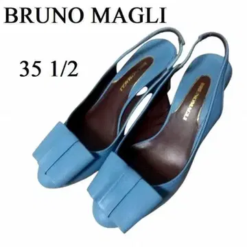 [새상품급] 브루노말리 리본 백 스트랩 펌프스 35 1/2 블루