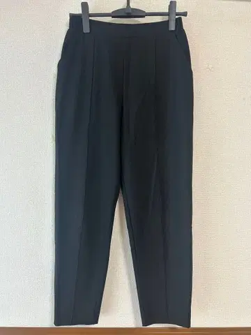 OUR HOME 세탁 가능한 속기모의 따뜻한 테이퍼드 팬츠 블랙