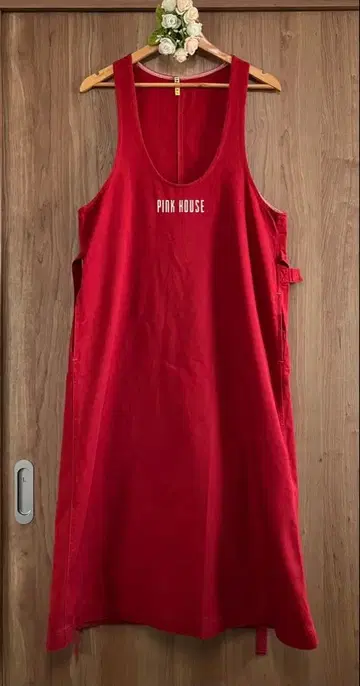 PINK HOUSE 빨간색 살로펫 롱 오버롤 스커트 클리닝 완료