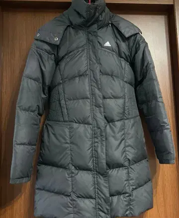 adidas 블랙 다운 자켓 후드 부착