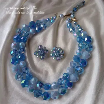 w.germany 50's vintage 비즈 귀찌 목걸이