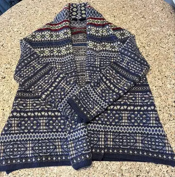 45rpm 기하학 패턴 니트 가디건