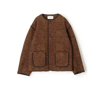 MACPHEE 체크 스파크 크루넥 자켓 택 포함 미사용 새상품