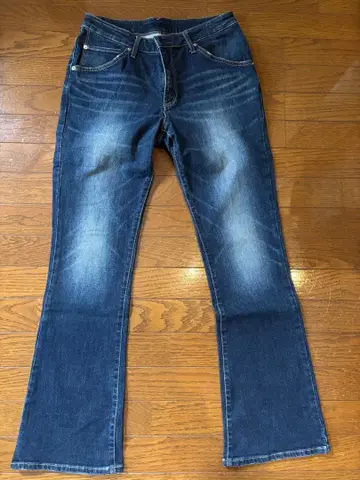 부츠컷 데님 플레어 데님 다크 블루