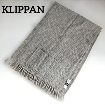 새상품급 KLIPPAN(클리판) 포켓 부착 스톨 그레이 에코 울 북유럽