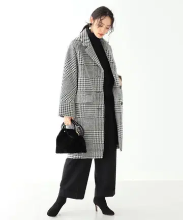 TICCA 글렌체크 코쿤 코트 정가 70400엔