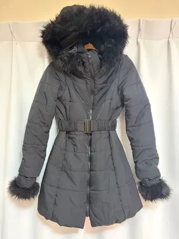 GRL 벨트 포함 퍼 다운 코트 [kd13] S 사이즈