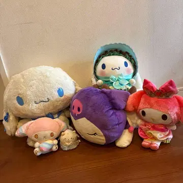 봉제 인형 6세트 시나모롤 쿠로미 마이멜로디 스미코구라시 산리오