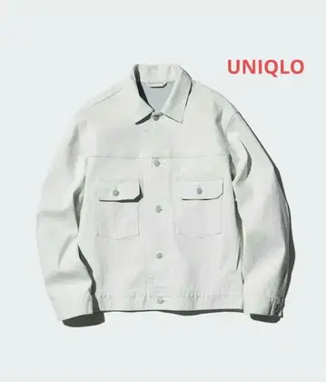 유니클로 데님 자켓 화이트