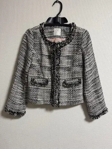 AG aqua girl 트위드 노카라 자켓