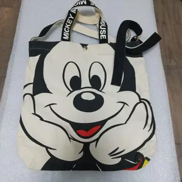 디즈니랜드 구매 미사용 대용량 미키 캔버스 토트백