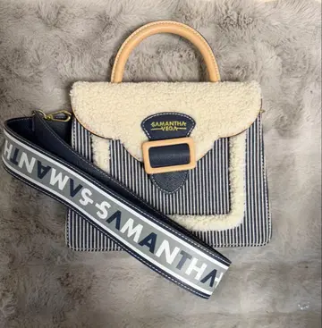 SAMANTHAVEGA 숄더백 보아 토트 스트라이프 사만사