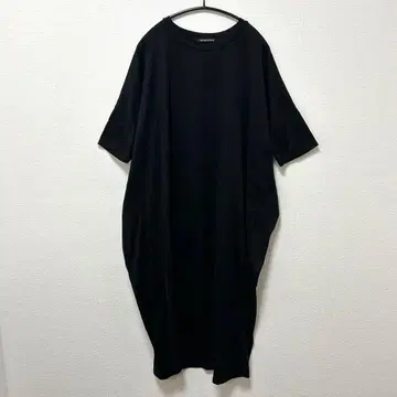 미즈이로 인드 돌먼 슬리브 원피스 반팔 코튼 블랙