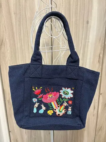 알베로베로 자수 토트백 네이비