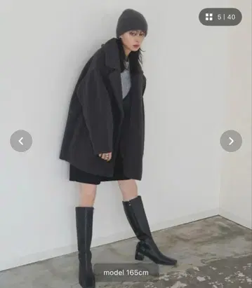 LIAN 보아 테일러드 코트 M 블랙