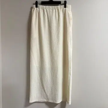 아이보리 슬릿 롱 스커트 FT