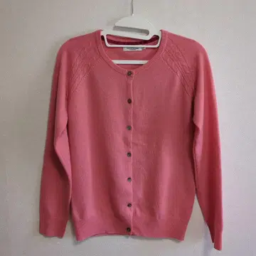 캐시미어 100% 핑크 가디건 영국제