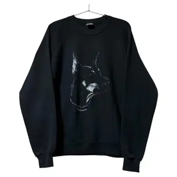 [ Vintage ] 90s 애니멀 맨투맨 도베르만 래글런 USA제