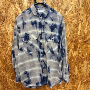 marka 인디고 타이 다이 패턴 오버 셔츠