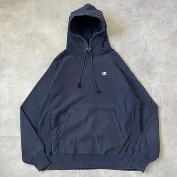 챔피온 리버스 위브 후드티 구제 의류 자수 2XL 네이비 17951