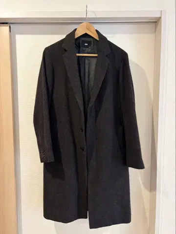 HARE 다크 그레이 체스터 코트 남성용 아우터 자켓