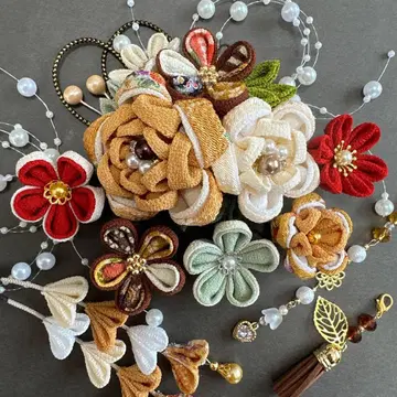 츠마미자이쿠 머리 장식 성인식 시치고산 결혼식 졸업식 일본 의류 하카마