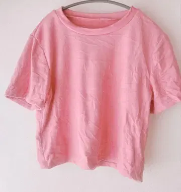 핑크 반팔 T셔츠 크루넥 여성용