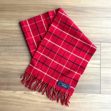 Johnstons 울 캐시미어 머플러 체크