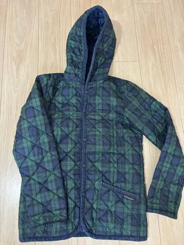 LAVENHAM 퀼팅 자켓 36 후드 부착 블랙워치