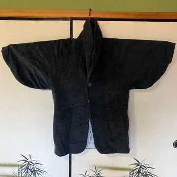 기모노 코트 순모 달마 상표 그레이 쇼와 레트로