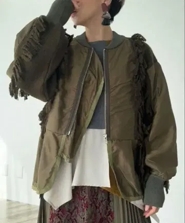 [ OSMOSIS ] 프린지 MA-1 니트 블루종