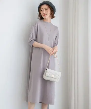 새상품급 비스코스 스트레치 퍼프 슬리브 니트 원피스