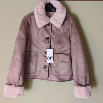 미사용 ZARA 무스탕풍 자켓 베이지