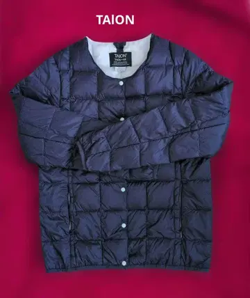 FUDGE 별주 베이직 크루넥 버튼 이너 다운 자켓